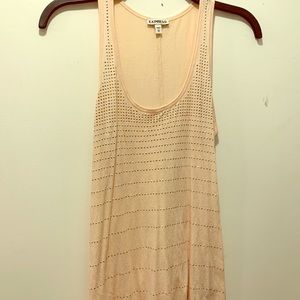 Peach and rose gold embellished tank top